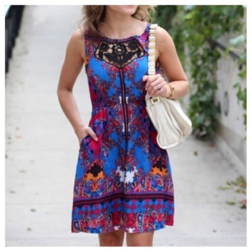 Anthropologie Sleeveless Dress from Lilka Pink Floral Size M